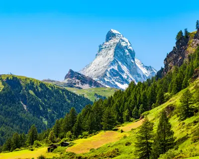 Matterhorn mountain range of the Alps, located between Switzerland and Italy