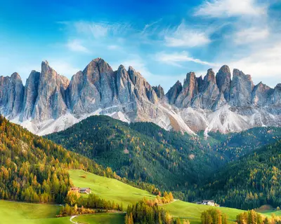 Beautiful landscape of Italian dolomites - Santa maddalena