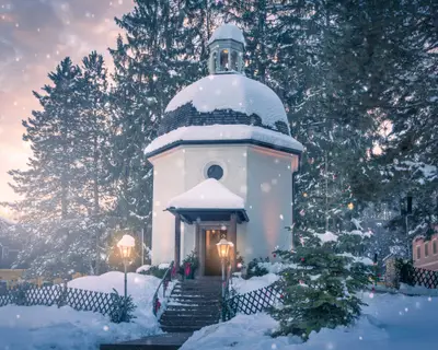 Famous Silent Night Chapel at Oberndorf, Salzburg, Austria
